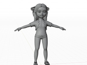 Cartoon girl brunette 3D Модель