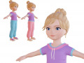 Cartoon girl blonde 3D Models