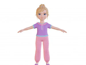 Cartoon girl blonde 3D Model