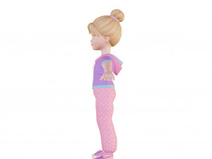 Cartoon girl blonde 3D Model