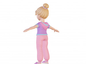 Cartoon girl blonde 3D 모델