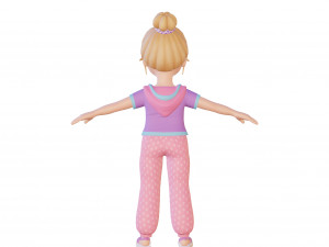 Cartoon girl blonde 3D 모델
