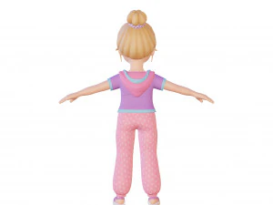 Cartoon girl blonde 3D Model
