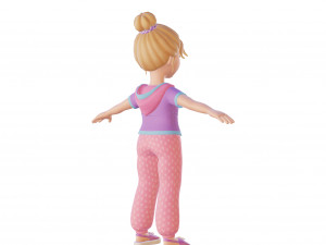Cartoon girl blonde 3D 모델