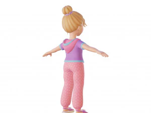 Cartoon girl blonde 3D Model
