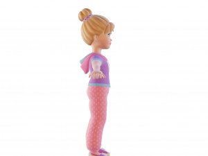 Cartoon girl blonde 3D 모델