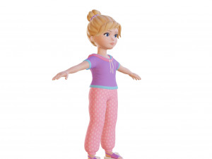 Cartoon girl blonde 3D 모델