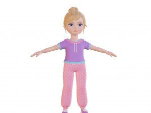 Cartoon girl blonde 3D Model