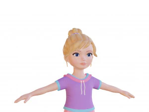 Cartoon girl blonde 3D Model