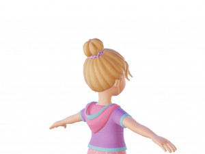 Cartoon girl blonde 3D 모델