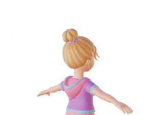 Cartoon girl blonde 3D Model