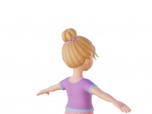Cartoon girl blonde 3D 모델