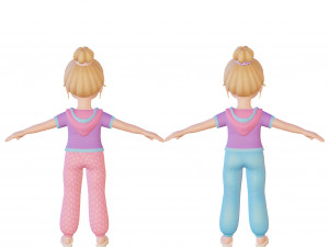 Cartoon girl blonde 3D 모델