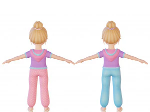Cartoon girl blonde 3D Model