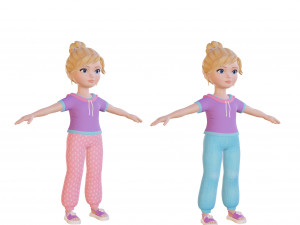 Cartoon girl blonde 3D 모델