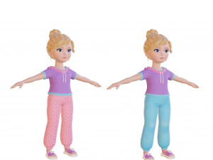 Cartoon girl blonde 3D Model