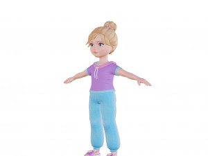 Cartoon girl blonde 3D 모델