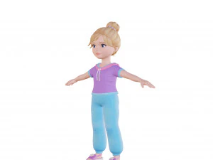 Cartoon girl blonde 3D Model