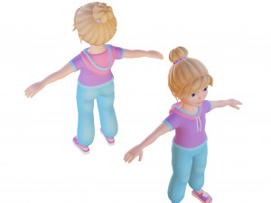 Cartoon girl blonde 3D 모델