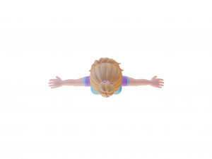 Cartoon girl blonde 3D 모델