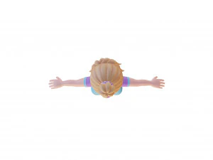 Cartoon girl blonde 3D Model