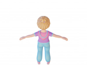 Cartoon girl blonde 3D 모델