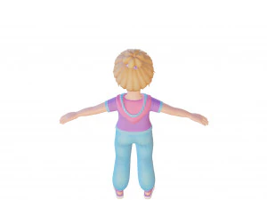 Cartoon girl blonde 3D Model