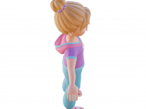Cartoon girl blonde 3D 모델