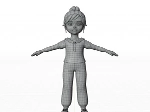 Cartoon girl blonde 3D Model