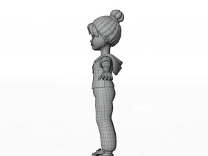 Cartoon girl blonde 3D Model