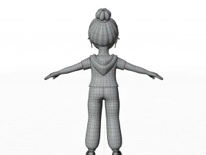 Cartoon girl blonde 3D Model