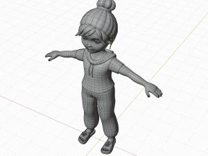 Cartoon girl blonde 3D Model