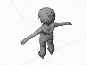 Cartoon girl blonde 3D Model
