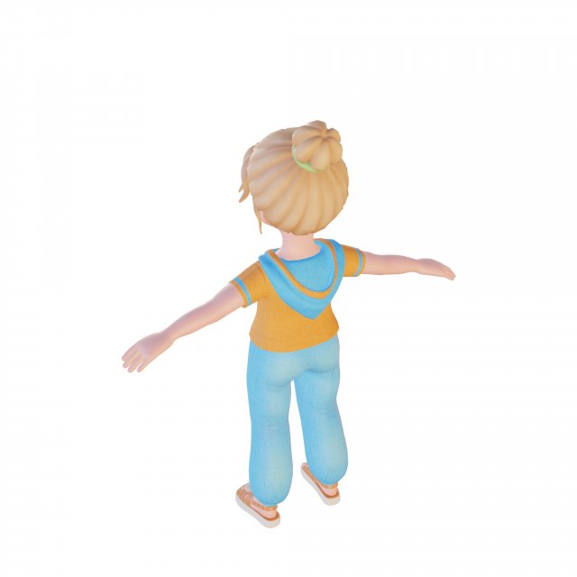 Cartoon Small Girl Blonde 3D Модель In Ребёнок 3DExport