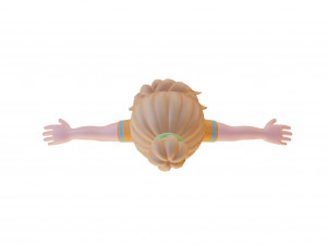 Cartoon small girl blonde 3D Model
