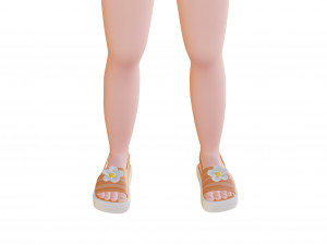 Cartoon small girl blonde 3D Model