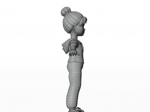 Cartoon small girl blonde 3D Model