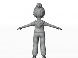 Cartoon small girl blonde 3D Model