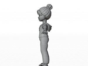 Cartoon small girl blonde 3D Model