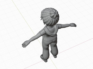 Cartoon small girl blonde 3D Model