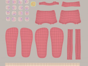 Cartoon small girl blonde 3D Model