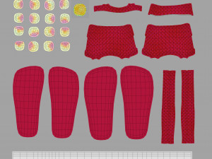 Cartoon girl brunette in sundress Modèle 3D