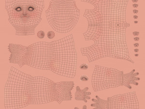 Cartoon girl brunette in sundress Modèle 3D