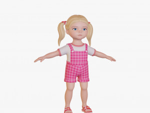 Girl child blonde Modelo 3D