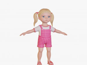 Girl child blonde 3D Model
