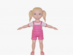 Girl child blonde 3D Model