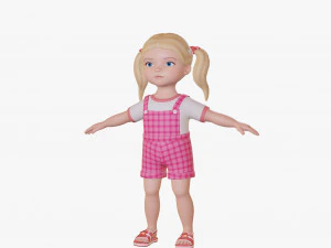 Girl child blonde 3D Model