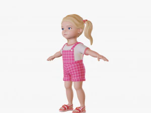 Girl child blonde 3D Model