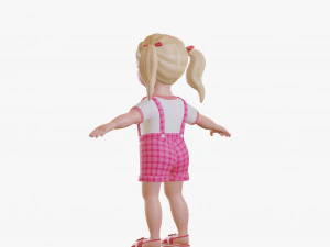 Girl child blonde 3D Model