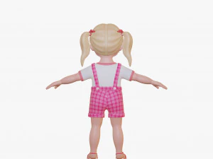 Girl child blonde 3D Model